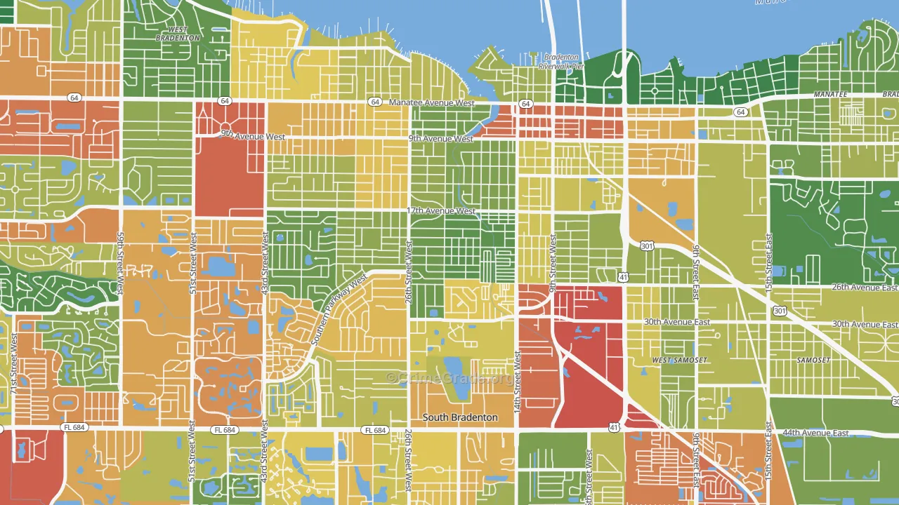 34205, FL Map of Drug-Related Crime Rates