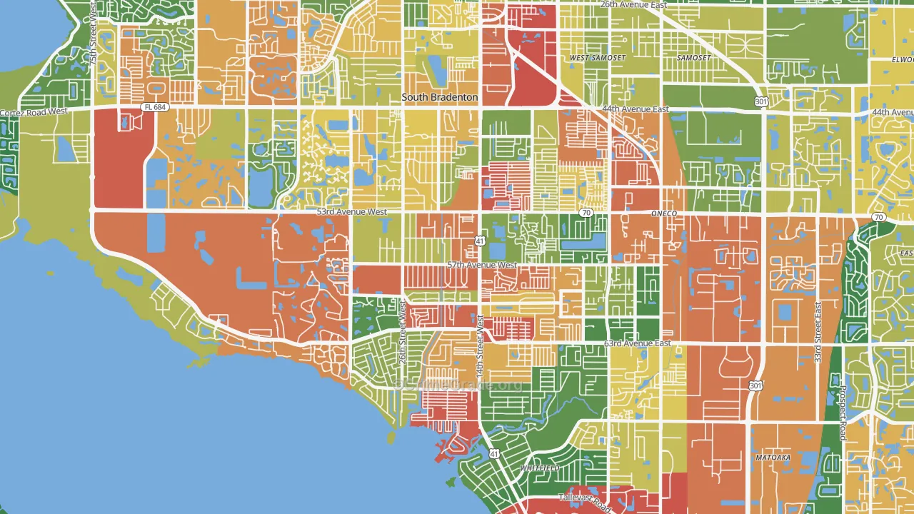 34207, FL Map of Drug-Related Crime Rates