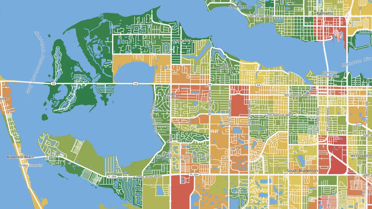 34209, FL Map of Drug-Related Crime Rates