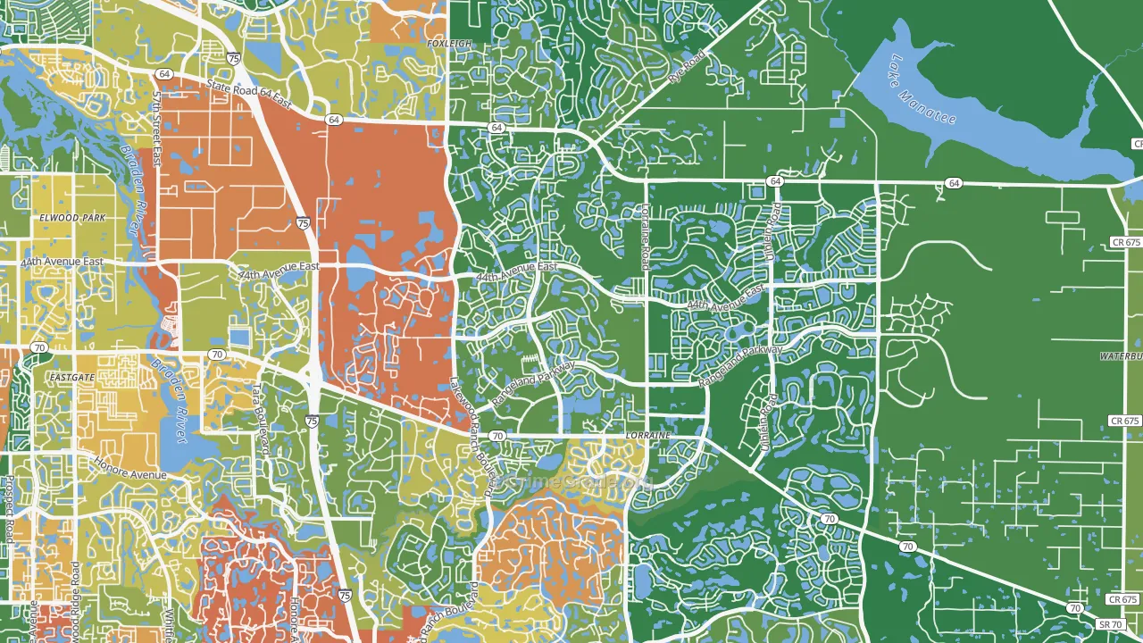 34211, FL Map of Drug-Related Crime Rates