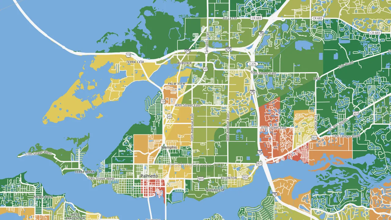 34221, FL Map of Drug-Related Crime Rates