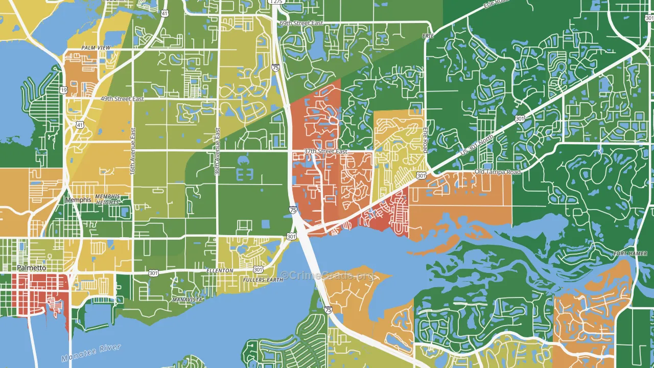34222, FL Map of Drug-Related Crime Rates