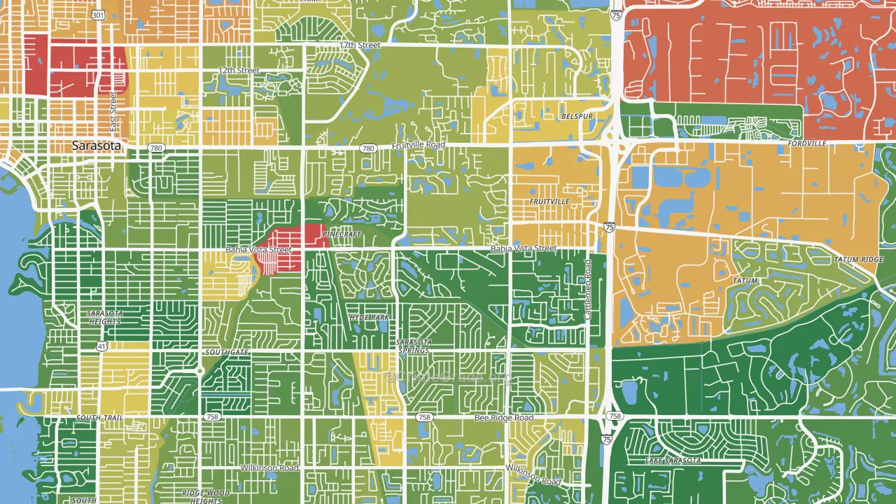 34232, FL Map of Drug-Related Crime Rates