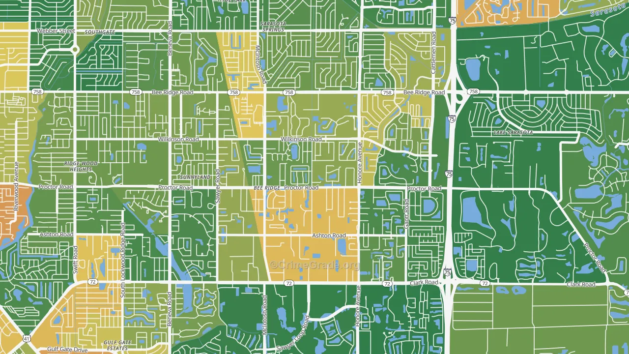 34233, FL Map of Drug-Related Crime Rates