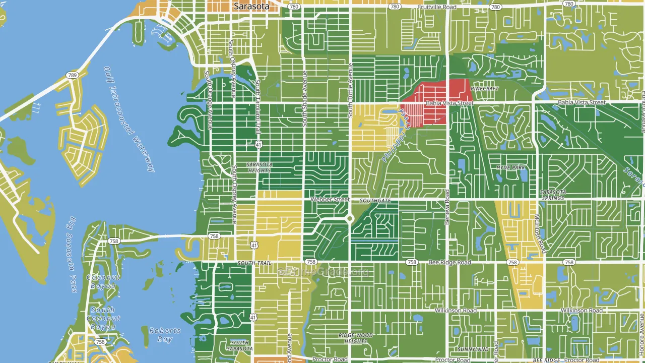 34239, FL Map of Drug-Related Crime Rates