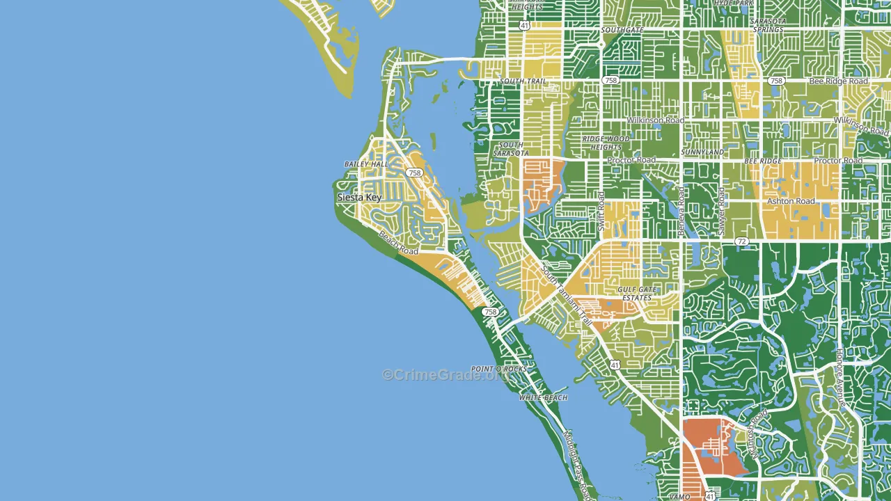 34242, FL Map of Drug-Related Crime Rates