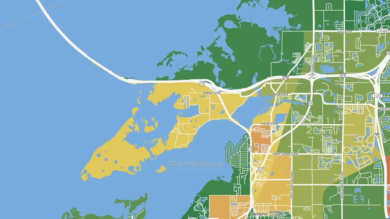 34250, FL Map of Drug-Related Crime Rates