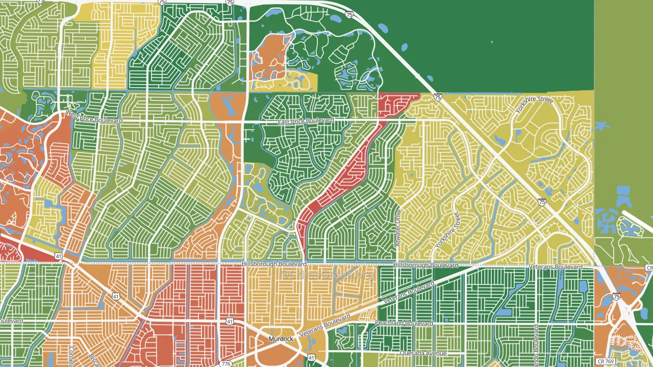 34288, FL Map of Drug-Related Crime Rates