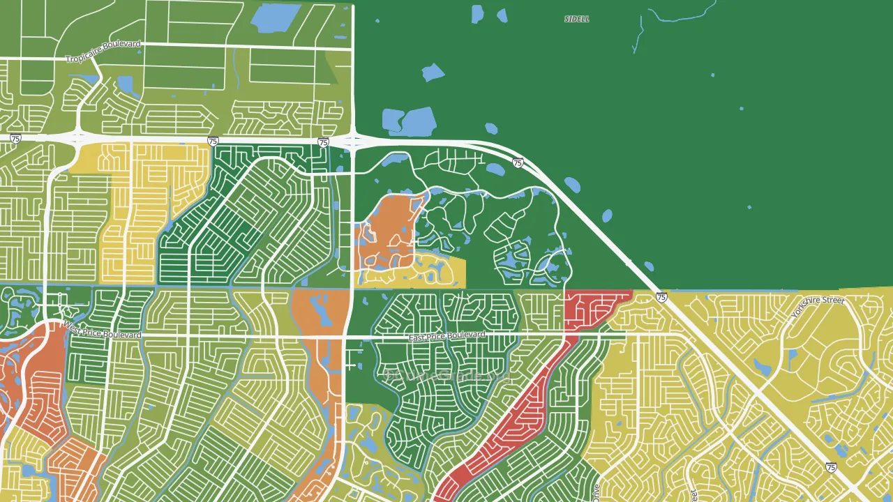 34289, FL Map of Drug-Related Crime Rates