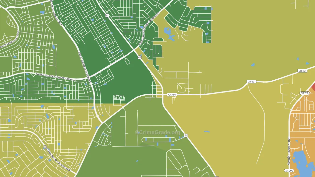 34445, FL Map of Drug-Related Crime Rates