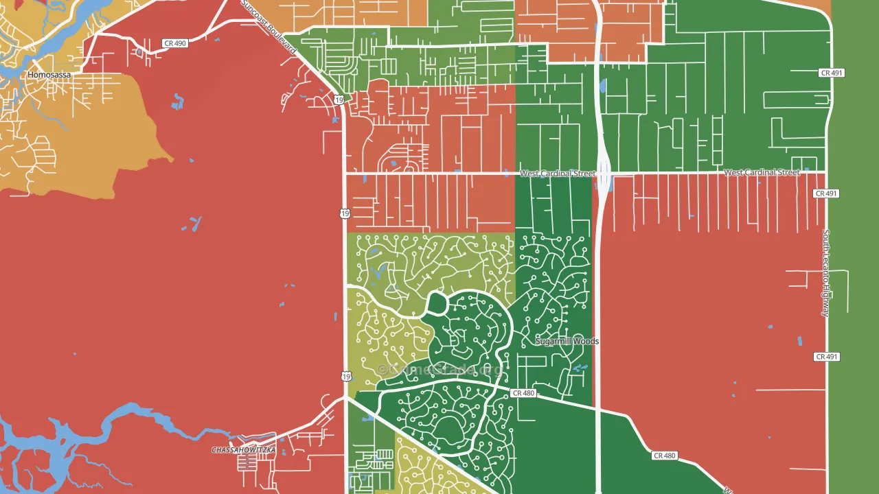 34446, FL Map of Drug-Related Crime Rates