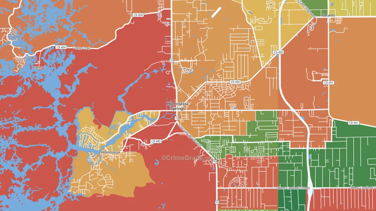 34448, FL Map of Drug-Related Crime Rates