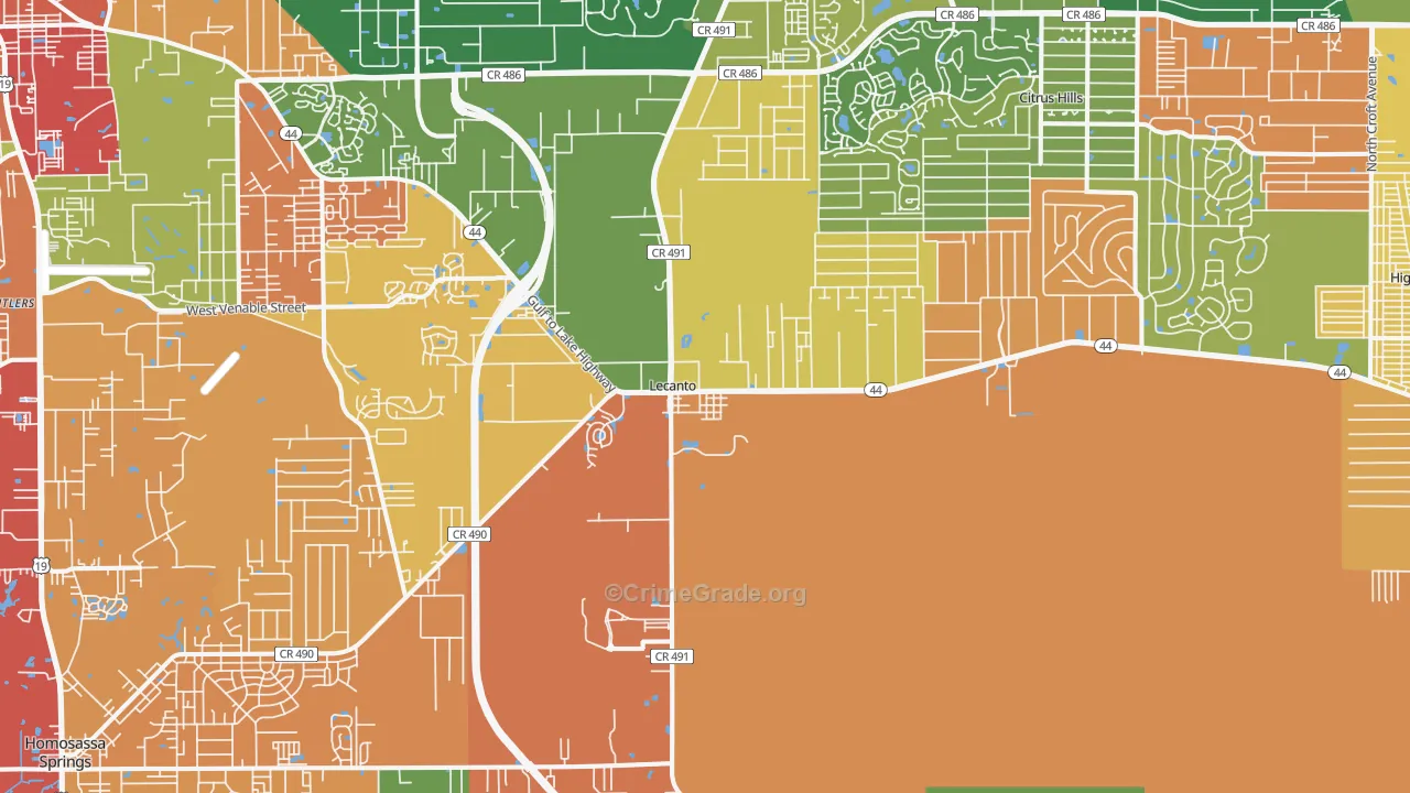 34461, FL Map of Drug-Related Crime Rates