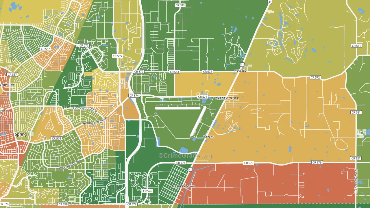 34604, FL Map of Drug-Related Crime Rates
