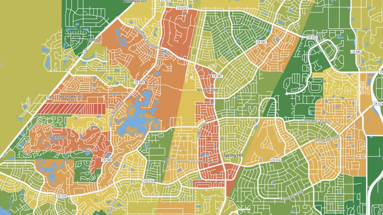 34608, FL Map of Drug-Related Crime Rates