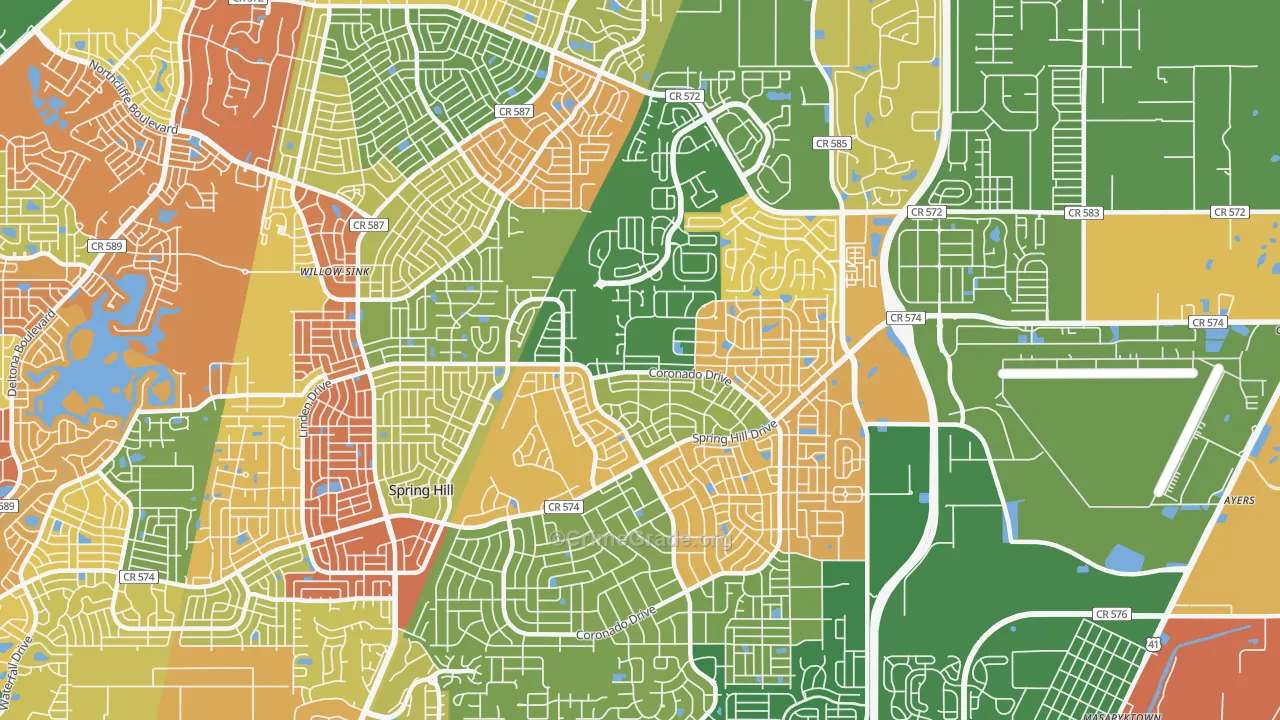 34609, FL Map of Drug-Related Crime Rates