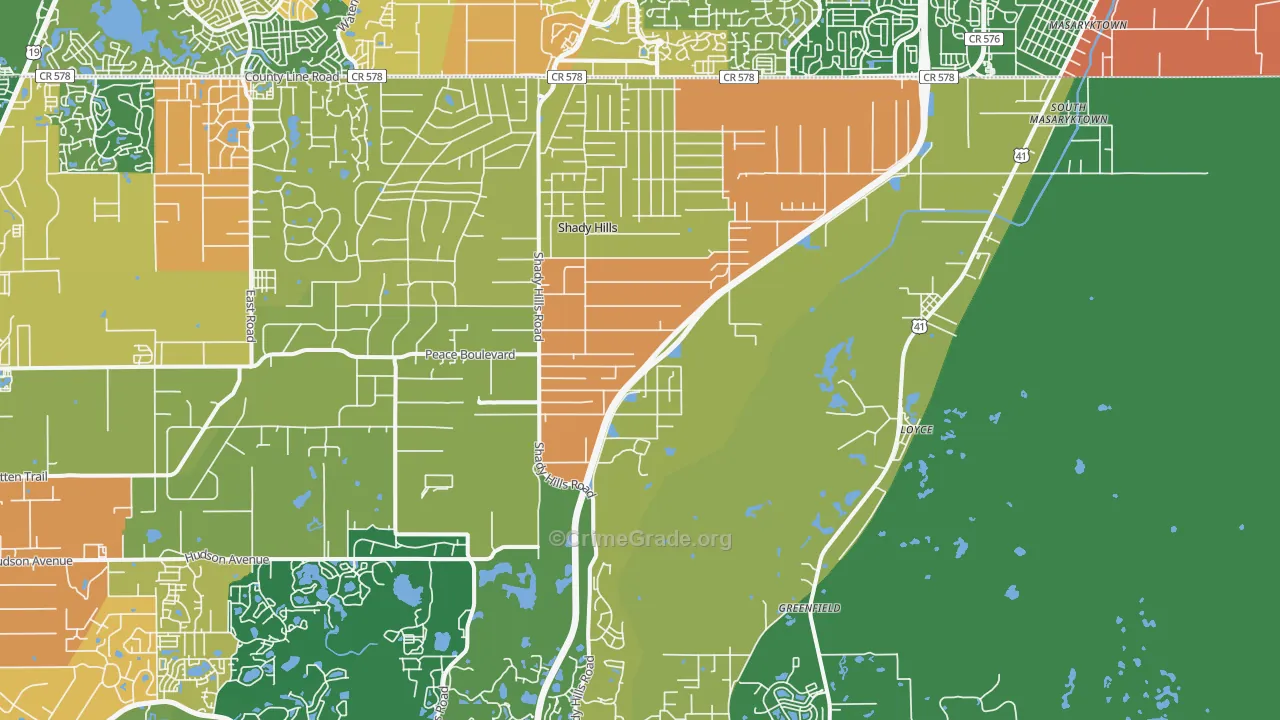 34610, FL Map of Drug-Related Crime Rates
