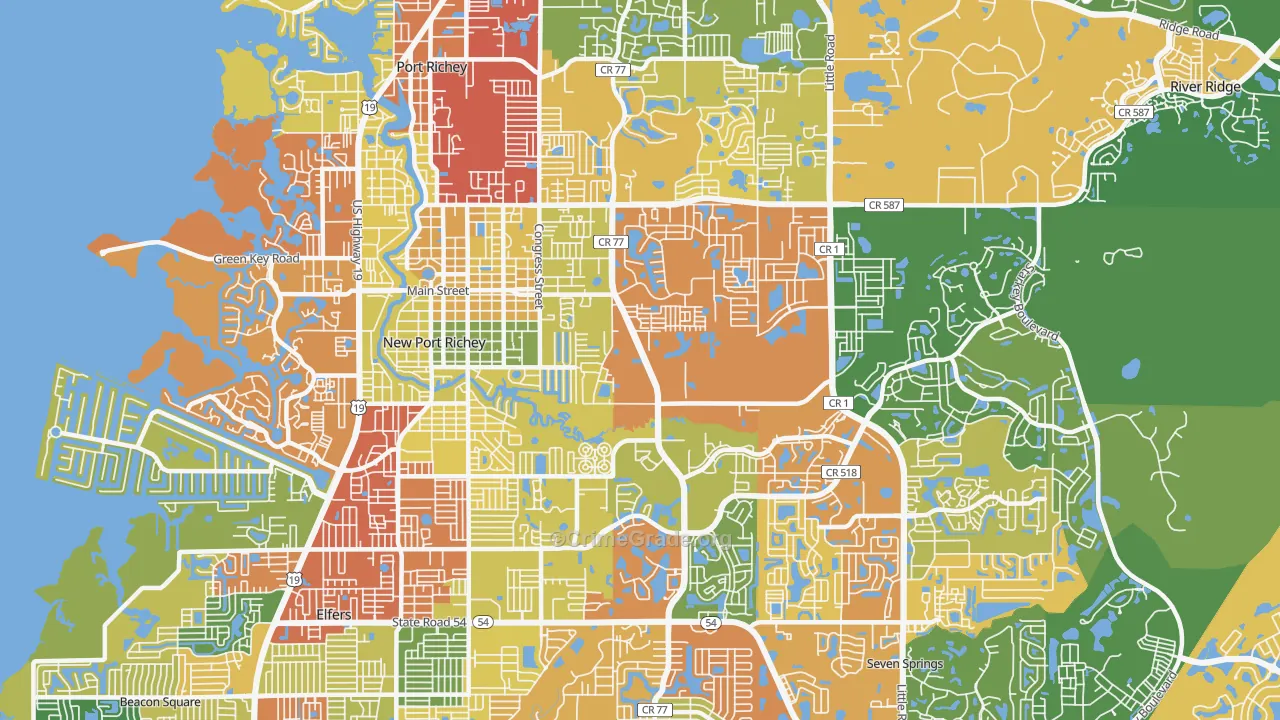 34653, FL Map of Drug-Related Crime Rates