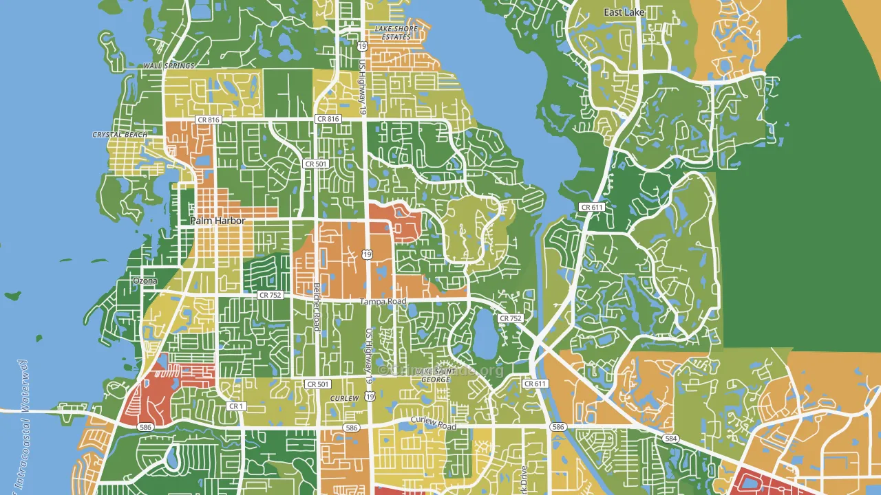 34684, FL Map of Drug-Related Crime Rates