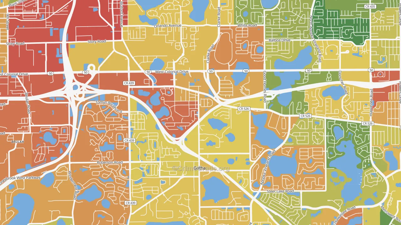 34734, FL Map of Drug-Related Crime Rates