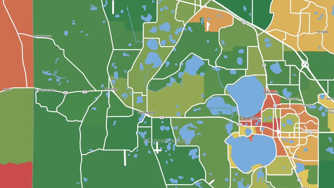 34736, FL Map of Drug-Related Crime Rates