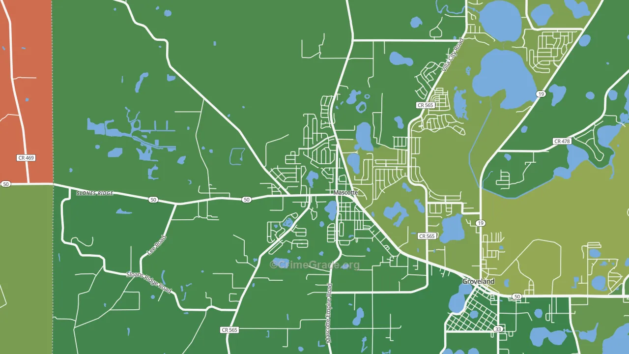 34753, FL Map of Drug-Related Crime Rates
