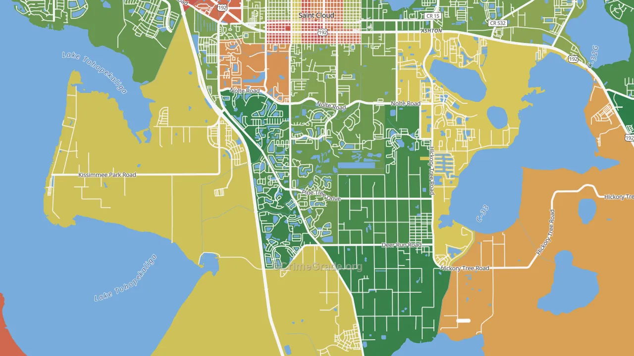 34772, FL Map of Drug-Related Crime Rates