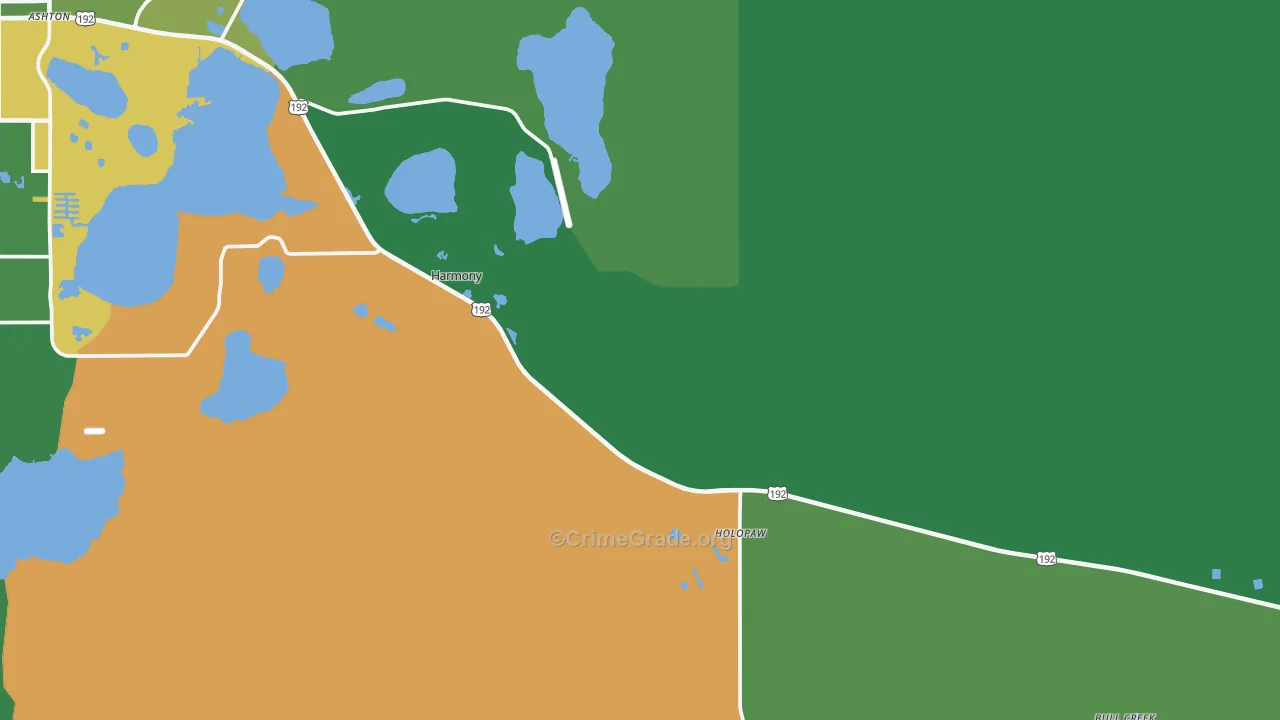 34773, FL Map of Drug-Related Crime Rates
