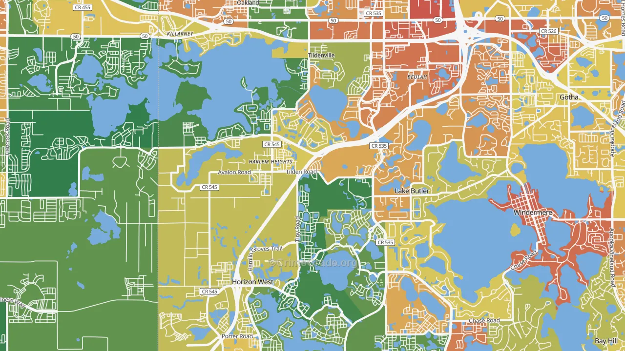 34787, FL Map of Drug-Related Crime Rates
