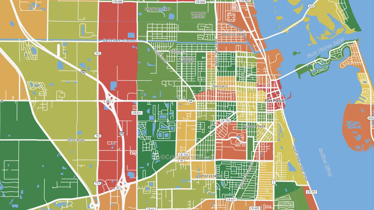 34947, FL Map of Drug-Related Crime Rates
