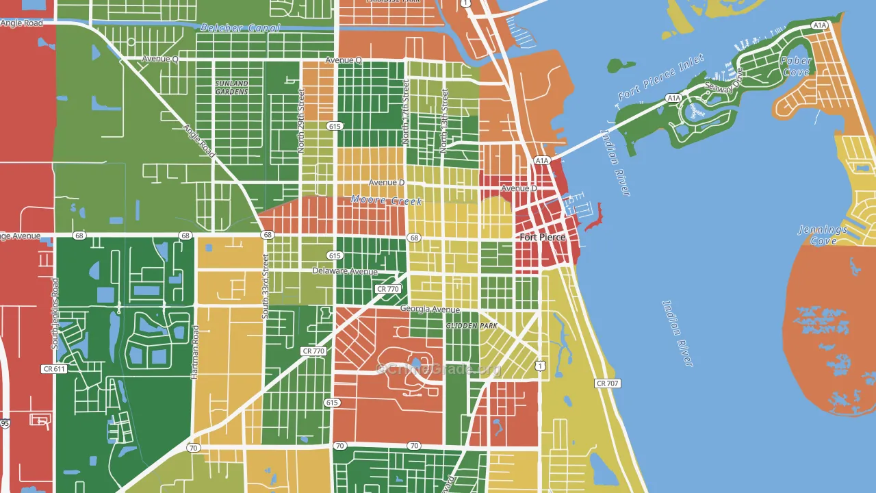 34950, FL Map of Drug-Related Crime Rates