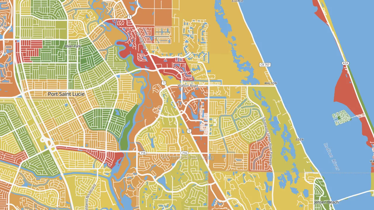 34952, FL Map of Drug-Related Crime Rates