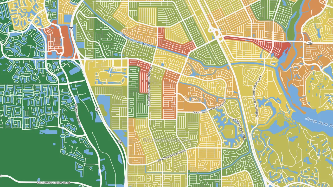 34953, FL Map of Drug-Related Crime Rates