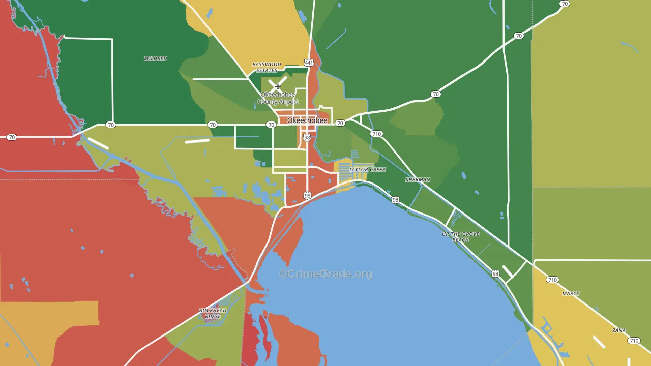 34974, FL Map of Drug-Related Crime Rates