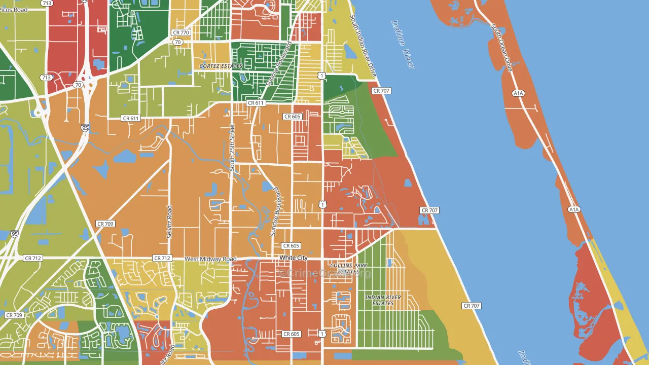 34982, FL Map of Drug-Related Crime Rates