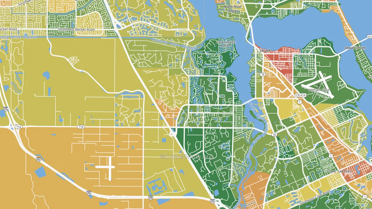 34990, FL Map of Drug-Related Crime Rates