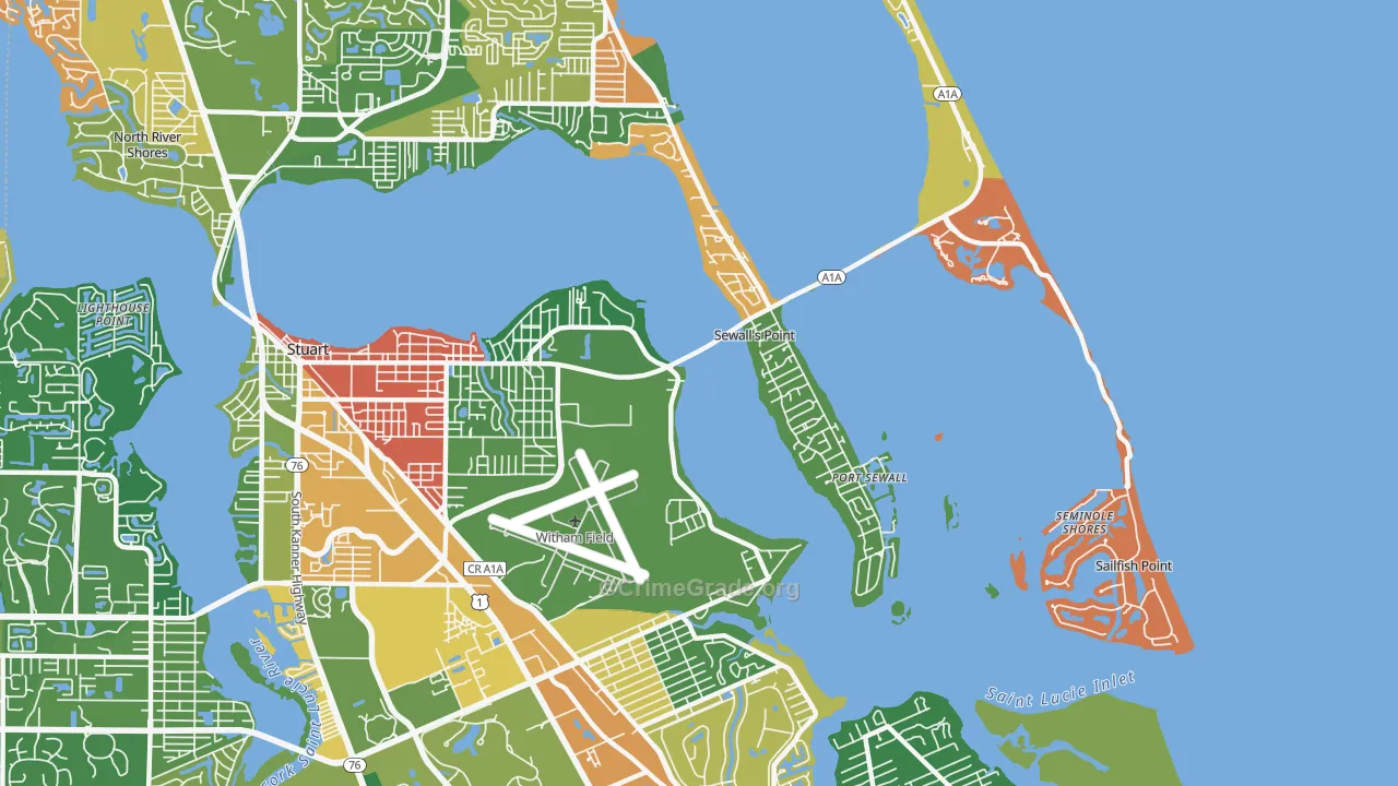 34996, FL Map of Drug-Related Crime Rates