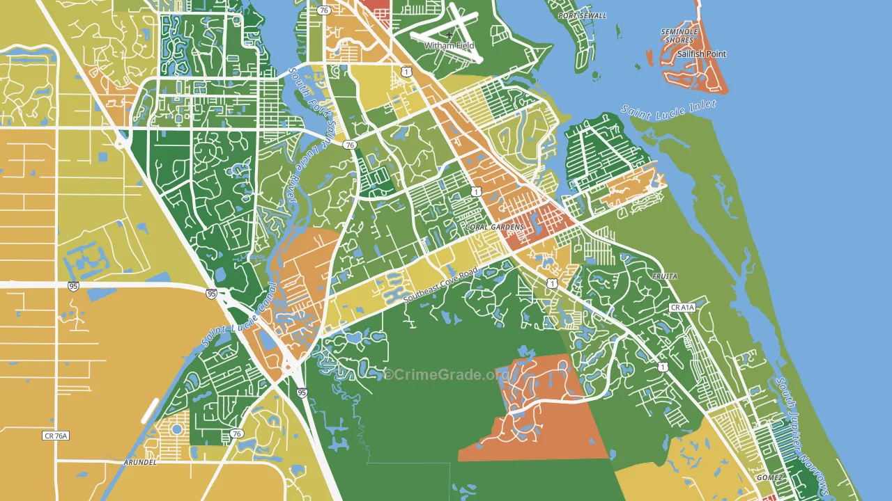 34997, FL Map of Drug-Related Crime Rates