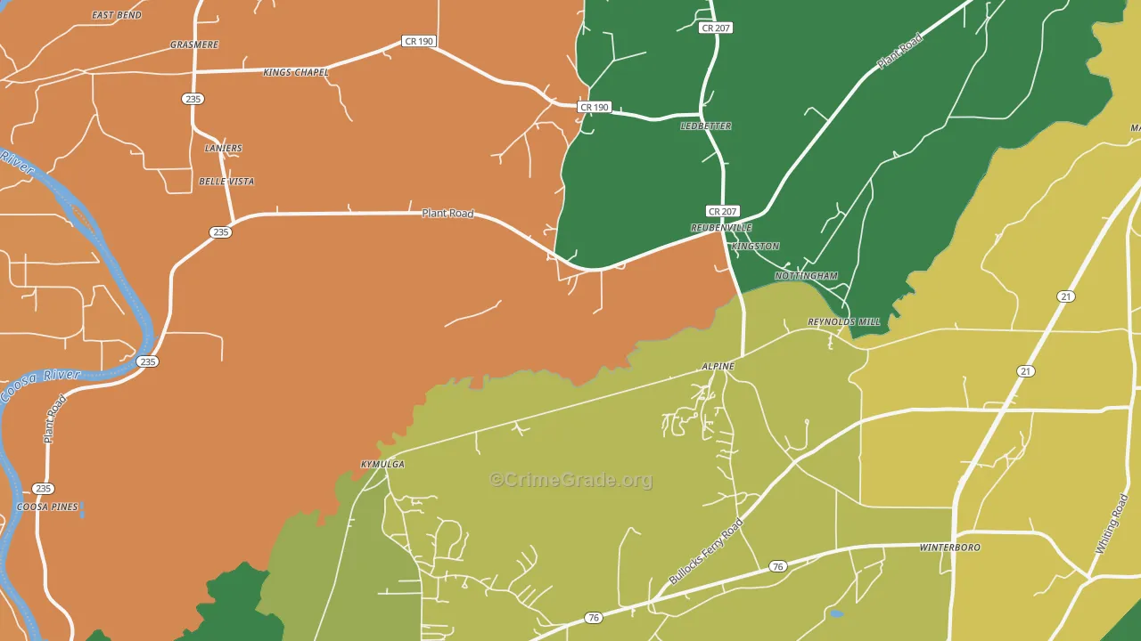 35014, AL Map of Drug-Related Crime Rates