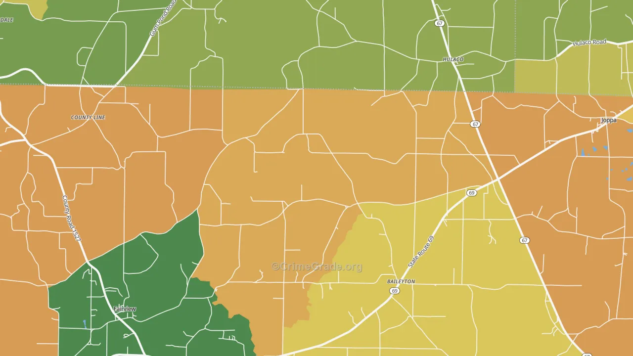 35019, AL Map of Drug-Related Crime Rates
