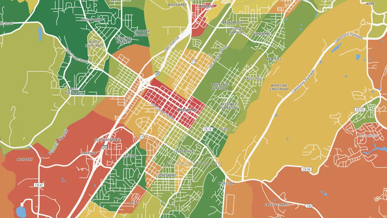 35020, AL Map of Drug-Related Crime Rates