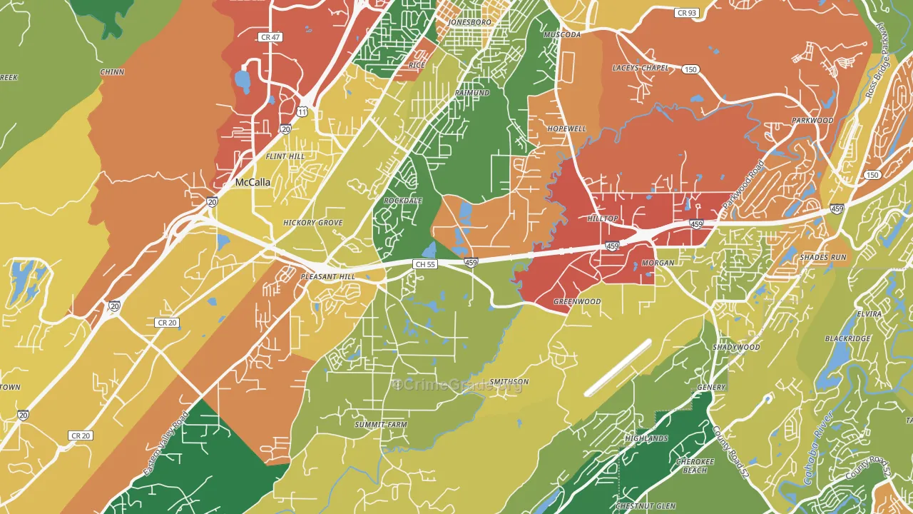 35022, AL Map of Drug-Related Crime Rates