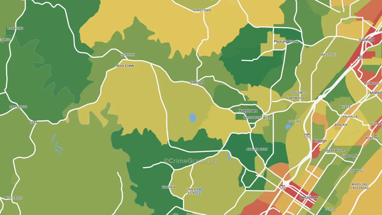 35023, AL Map of Drug-Related Crime Rates