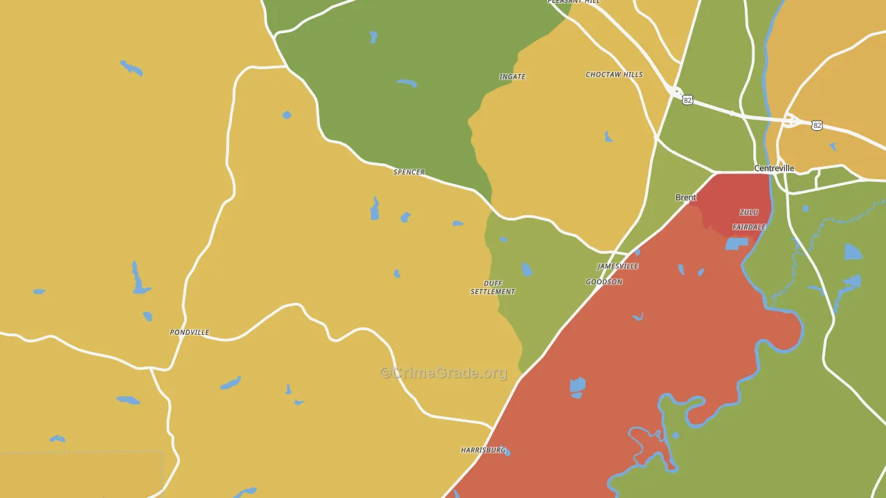 35034, AL Map of Drug-Related Crime Rates