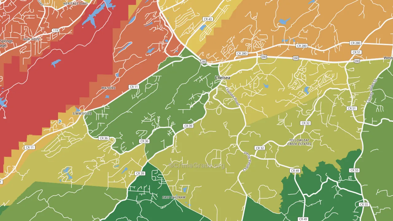 35043, AL Map of Drug-Related Crime Rates