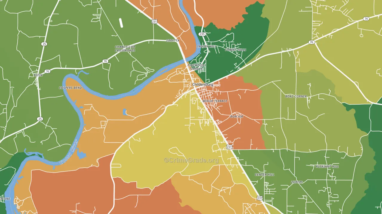 35044, AL Map of Drug-Related Crime Rates