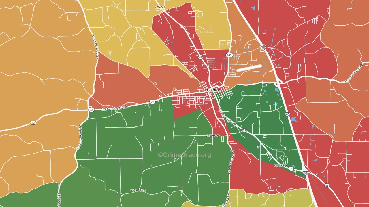 35045, AL Map of Drug-Related Crime Rates