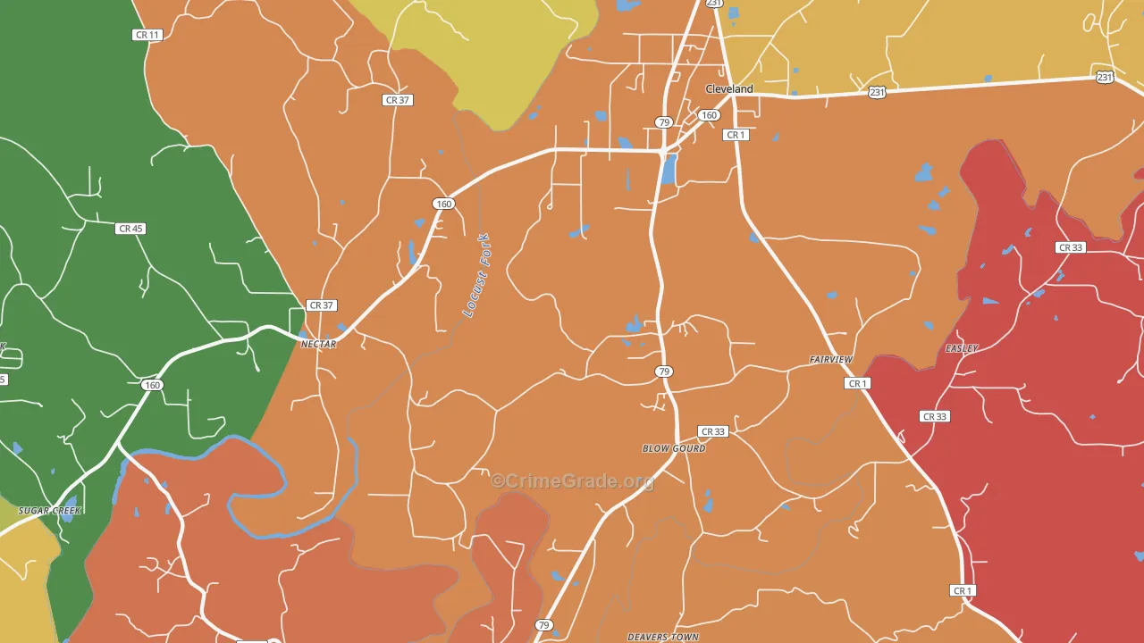 35049, AL Map of Drug-Related Crime Rates