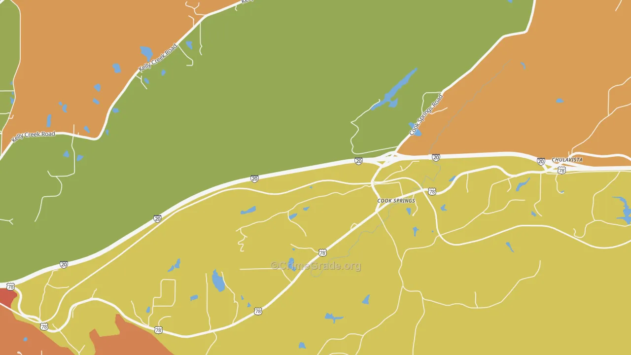 35052, AL Map of Drug-Related Crime Rates
