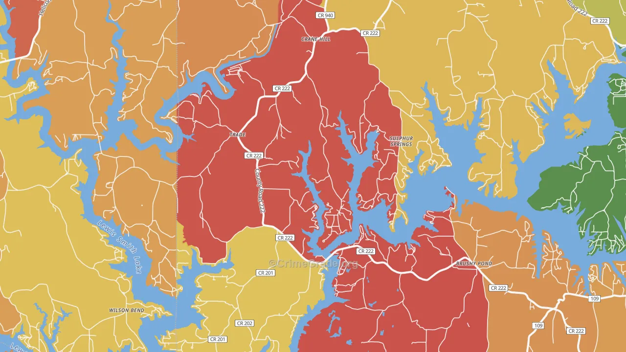 35053, AL Map of Drug-Related Crime Rates